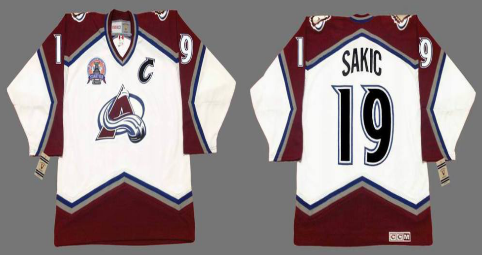 2019 Men Colorado Avalanche #19 Sakic white CCM NHL jerseys